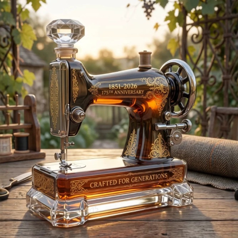 Vintage Collectible Bottles - Vintage Sewing Machine Glass Decanter Decorative